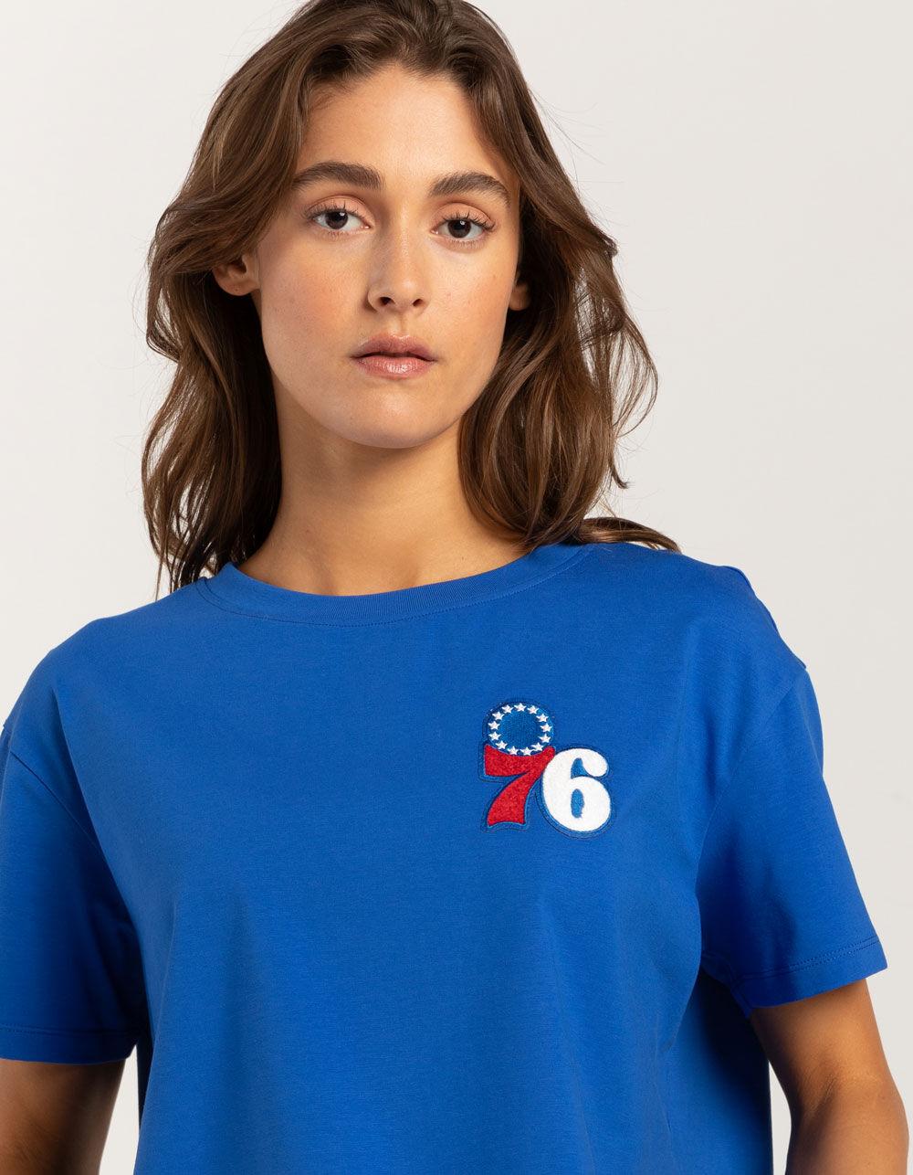 PRO STANDARD Philadelphia 76ers Womens Crop Tee - BLUE Product Image