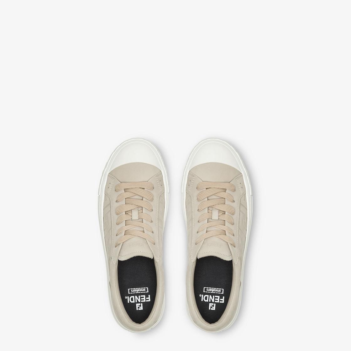 Domino sneakersBeige nubuck leather low-tops Product Image