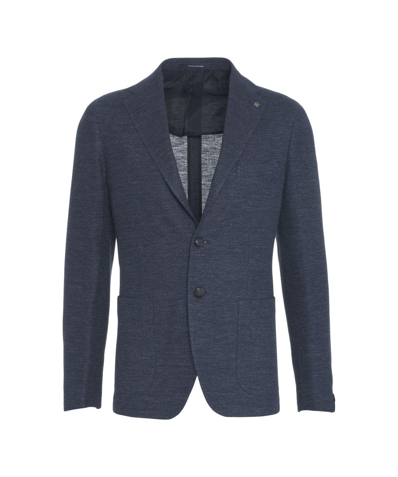 Single-breasted linen-blend blazer Product Image