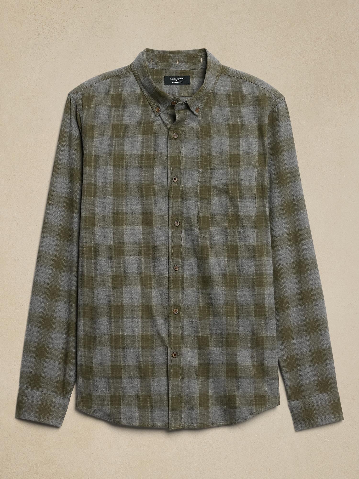 Slim Lightweight Flannel Shirt Product Image