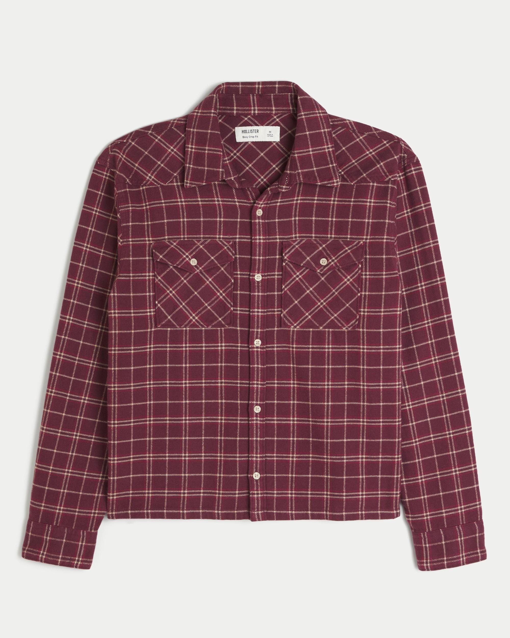 Crop Flannel Shirt Product Image