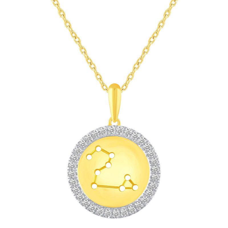 Royal Aura 1/4 Carat T.W. Diamond Halo Zodiac Pendant Necklace, Women's,  Product Image