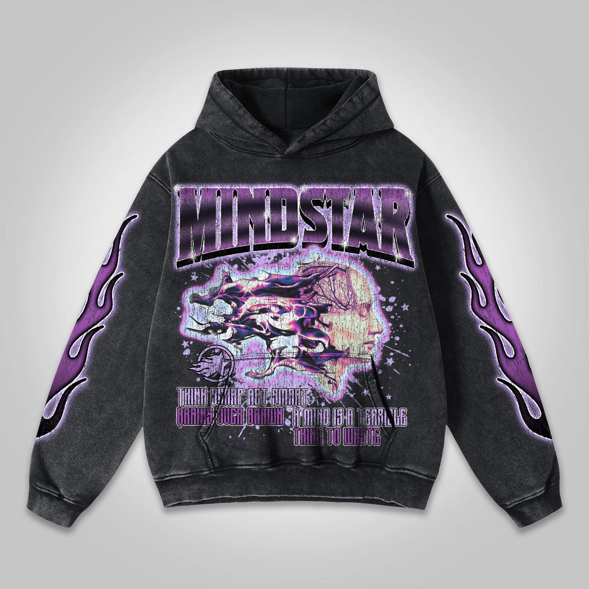 Vintage First Sunday Faith Graphic Acid Washed Oversized Hoodie Product Image