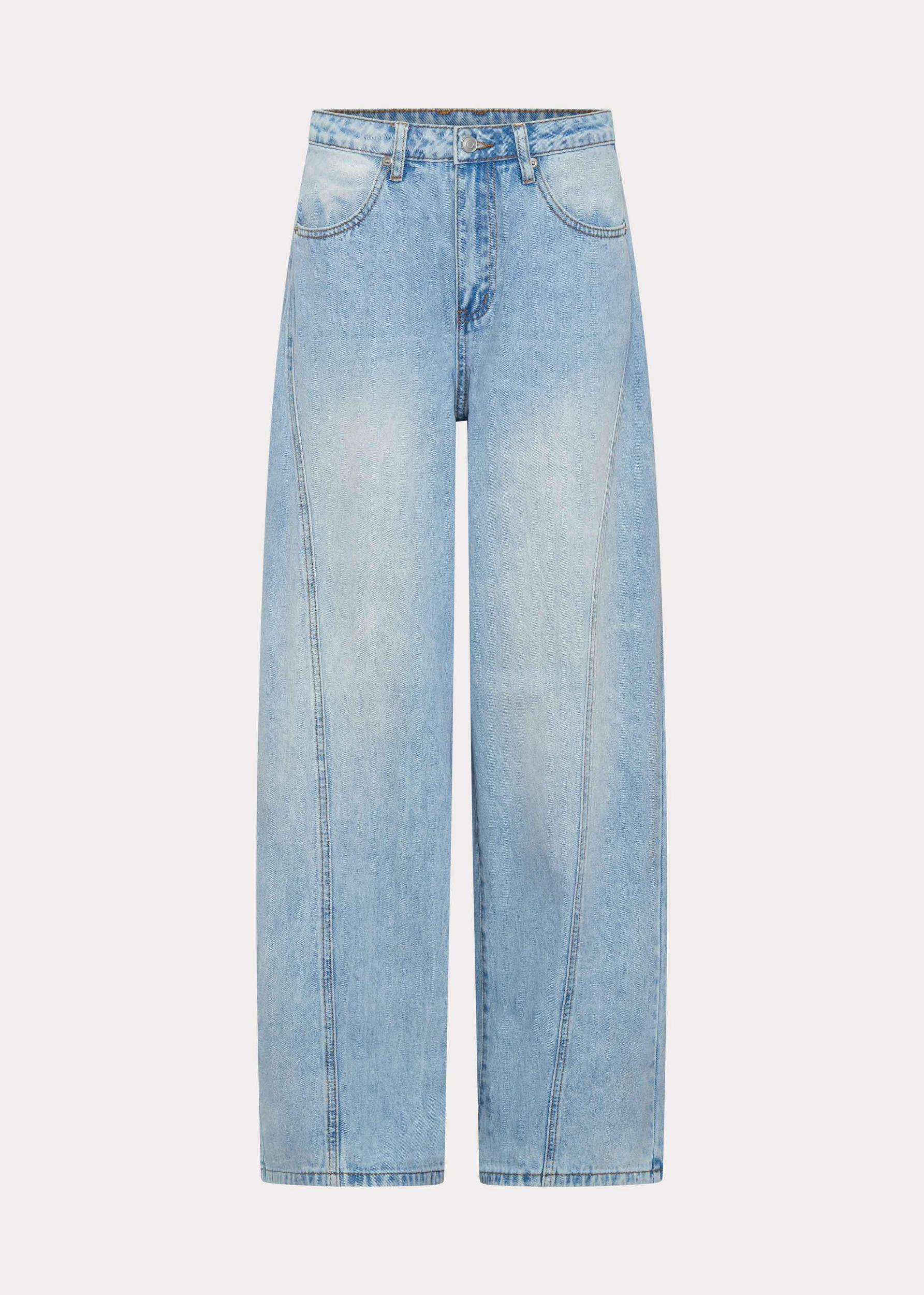 Timeless Wide Leg Jeans - Bleached Blue Product Image
