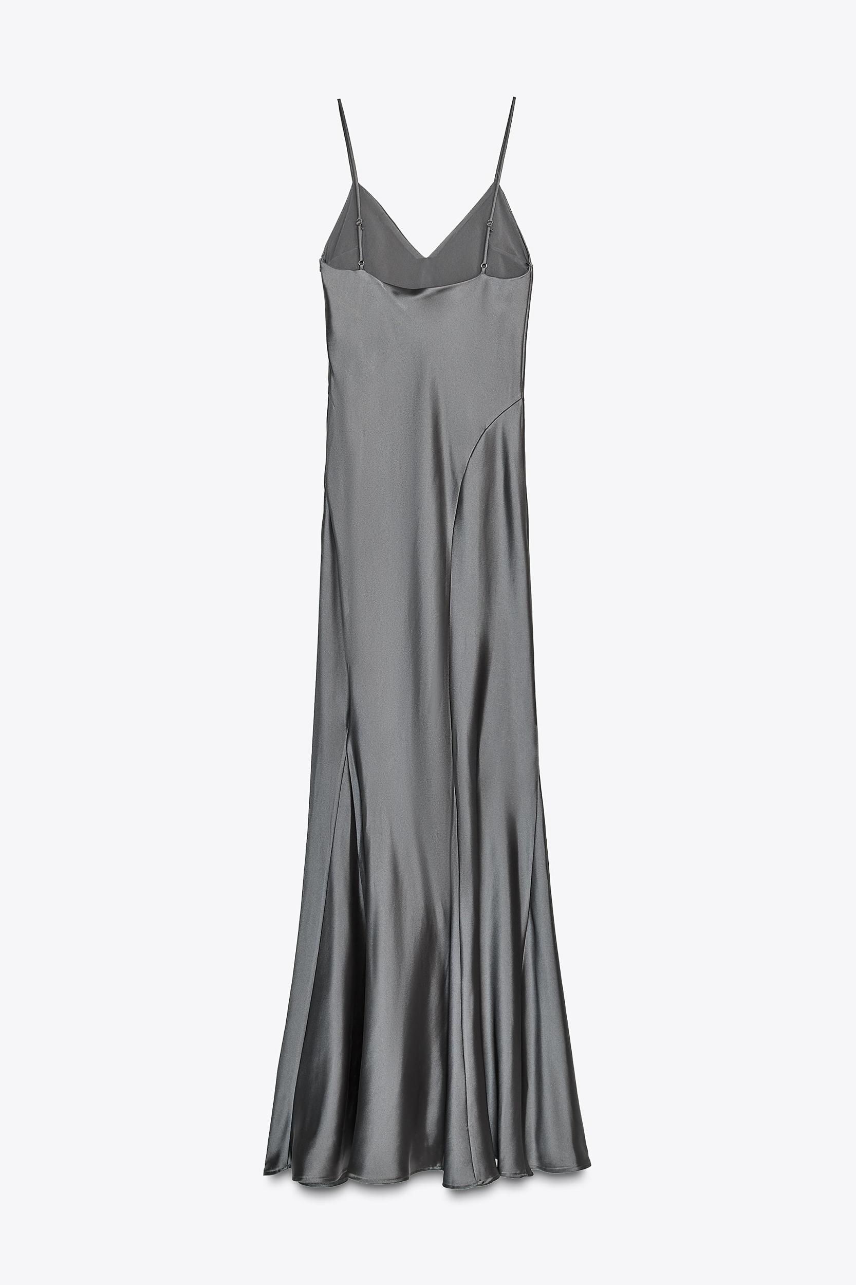 SATIN EFFECT LONG DRESS Product Image