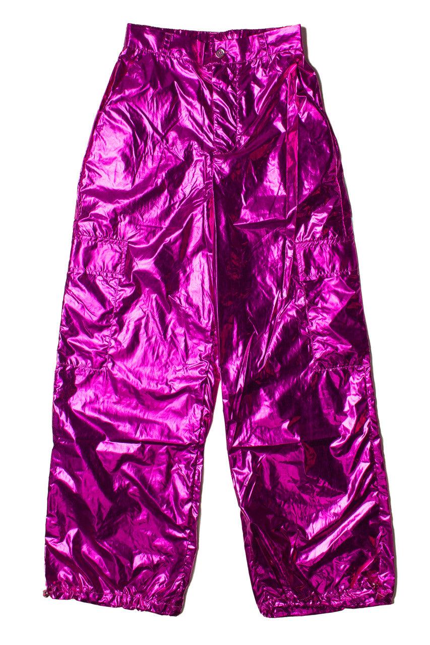 Fuchsia Metallic Parachute Pants Product Image