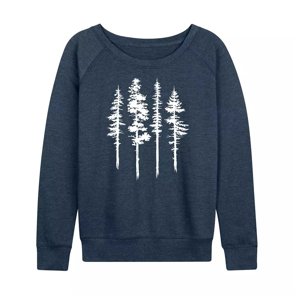 Women's Abstract Trees French Terry Long Sleeve Tee,  Product Image