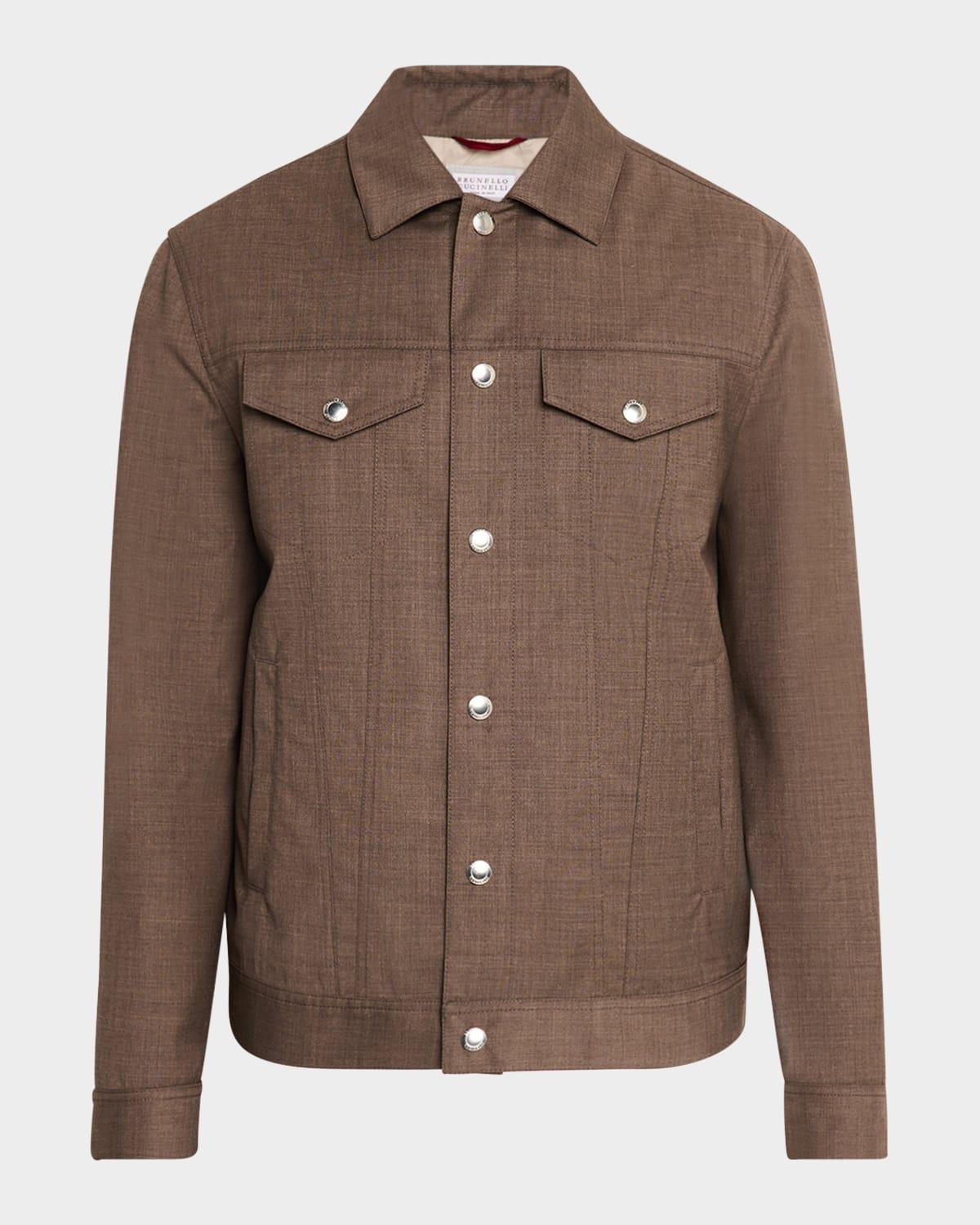 Mens Wool Snap-Front Trucker Jacket Product Image
