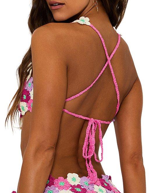 Beach Riot Kaylin Crochet Floral Applique Swim Bottom Product Image