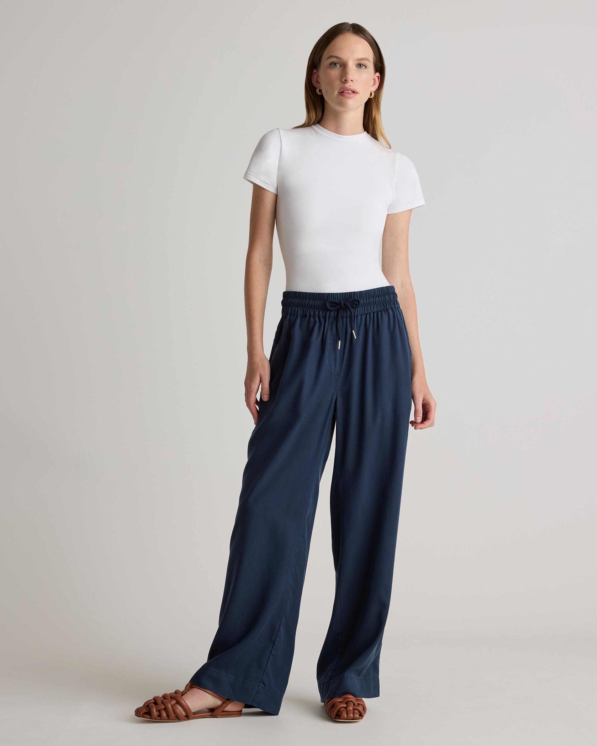 Quince | Women's Vintage Wash Tencel Wide Leg Pants Size XL Product Image