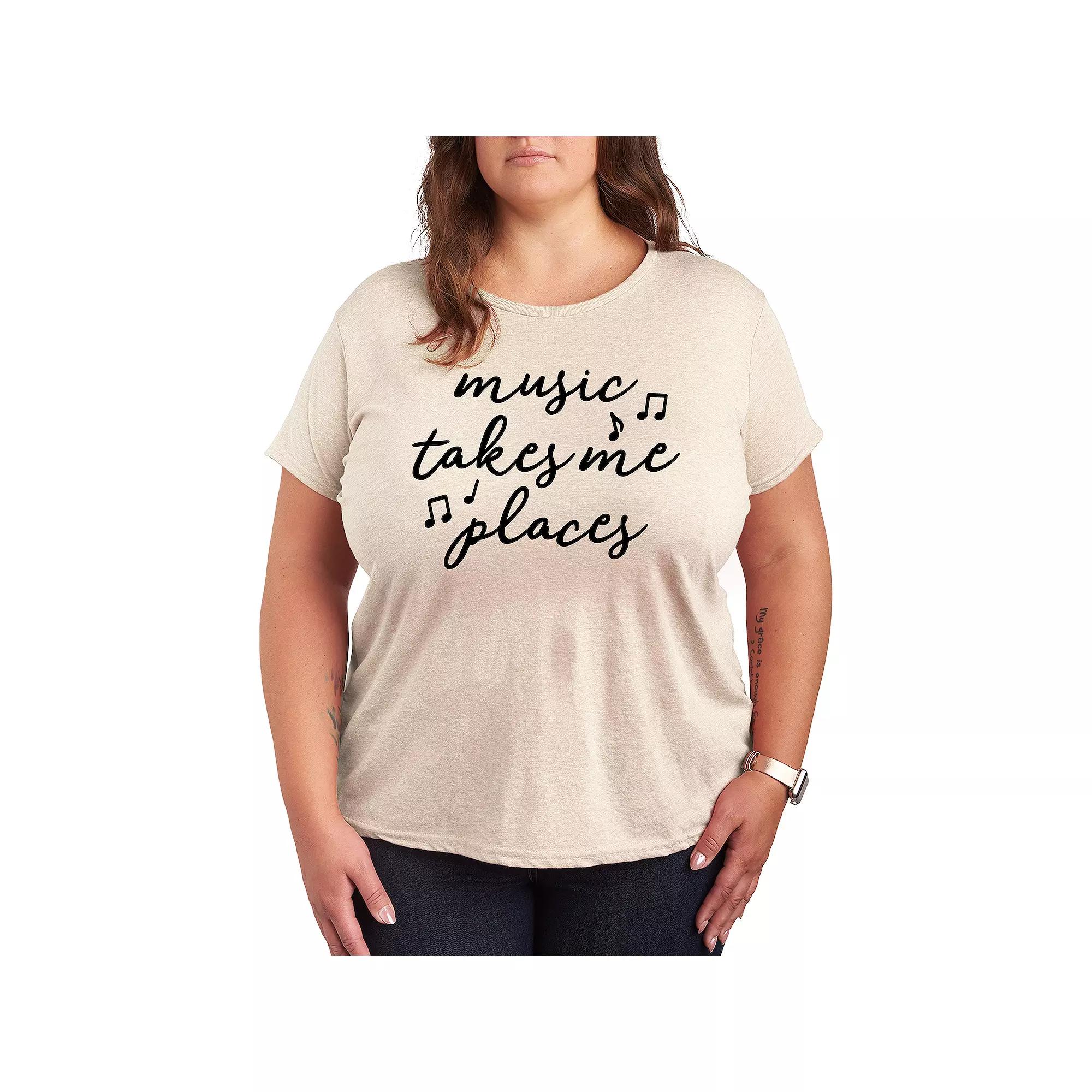 Plus Music Takes Me Places Graphic Tee, Women's,  Product Image