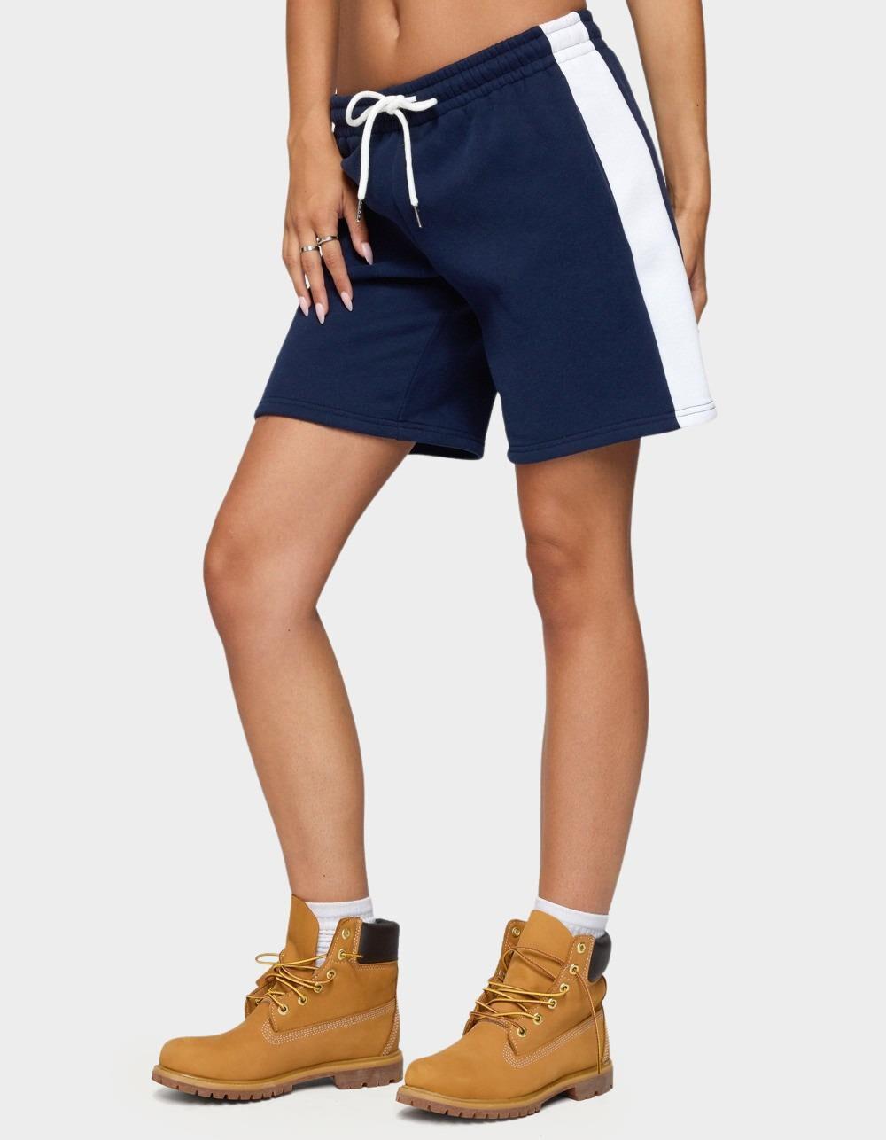 EDIKTED Contrast Nylon Bermuda Shorts - NAVY Product Image