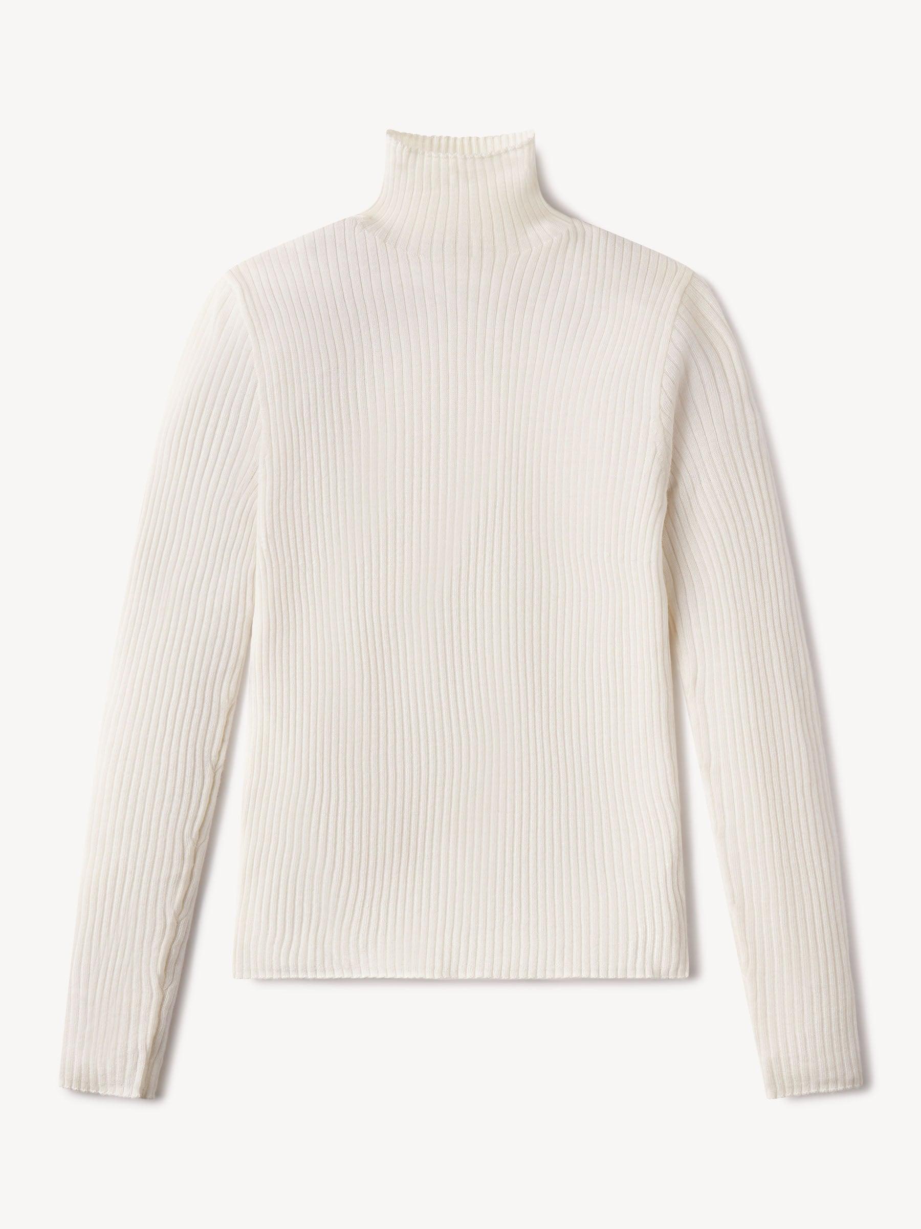 Natural Featherweight Silk Cashmere Turtleneck Product Image