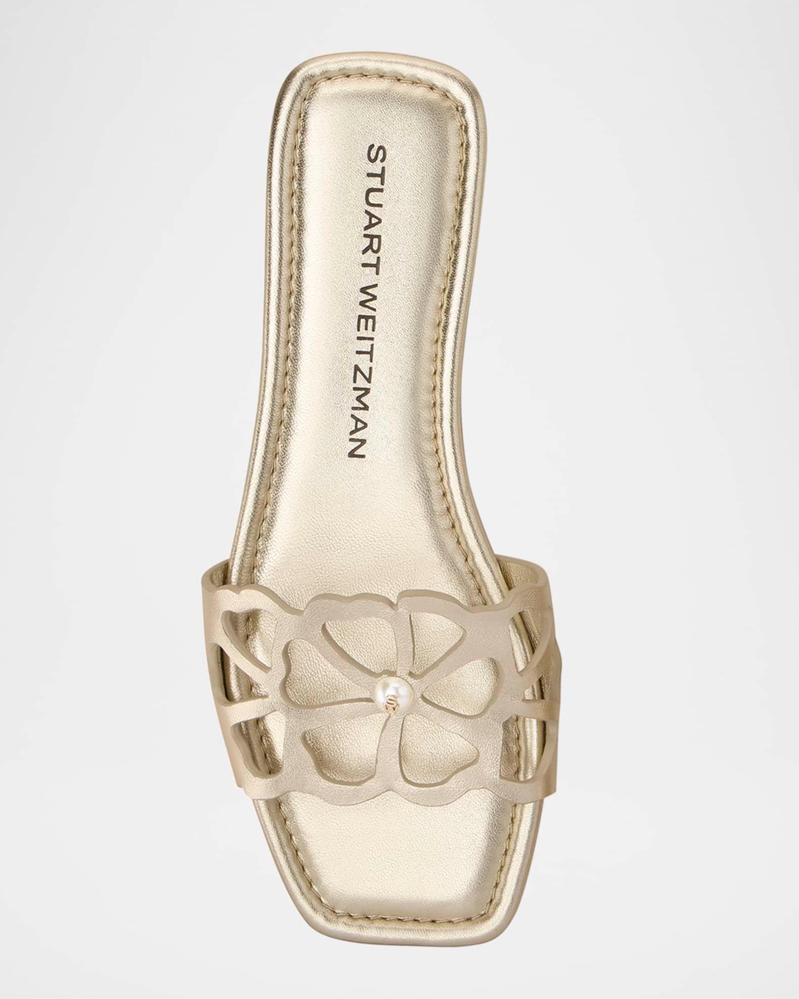 Jasmine Metallic Cutout Flat Slide Sandals Product Image