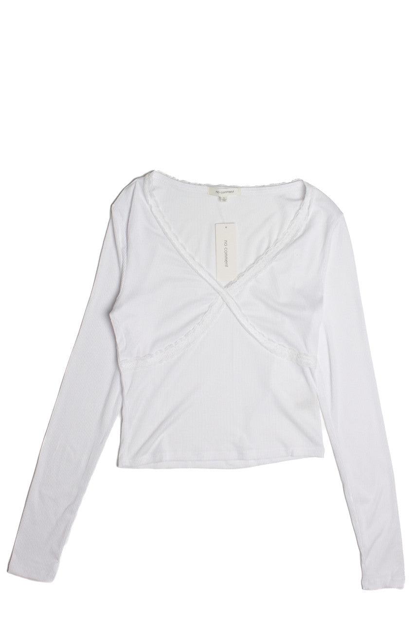 Lace Trim V-Neck Longsleeve Product Image