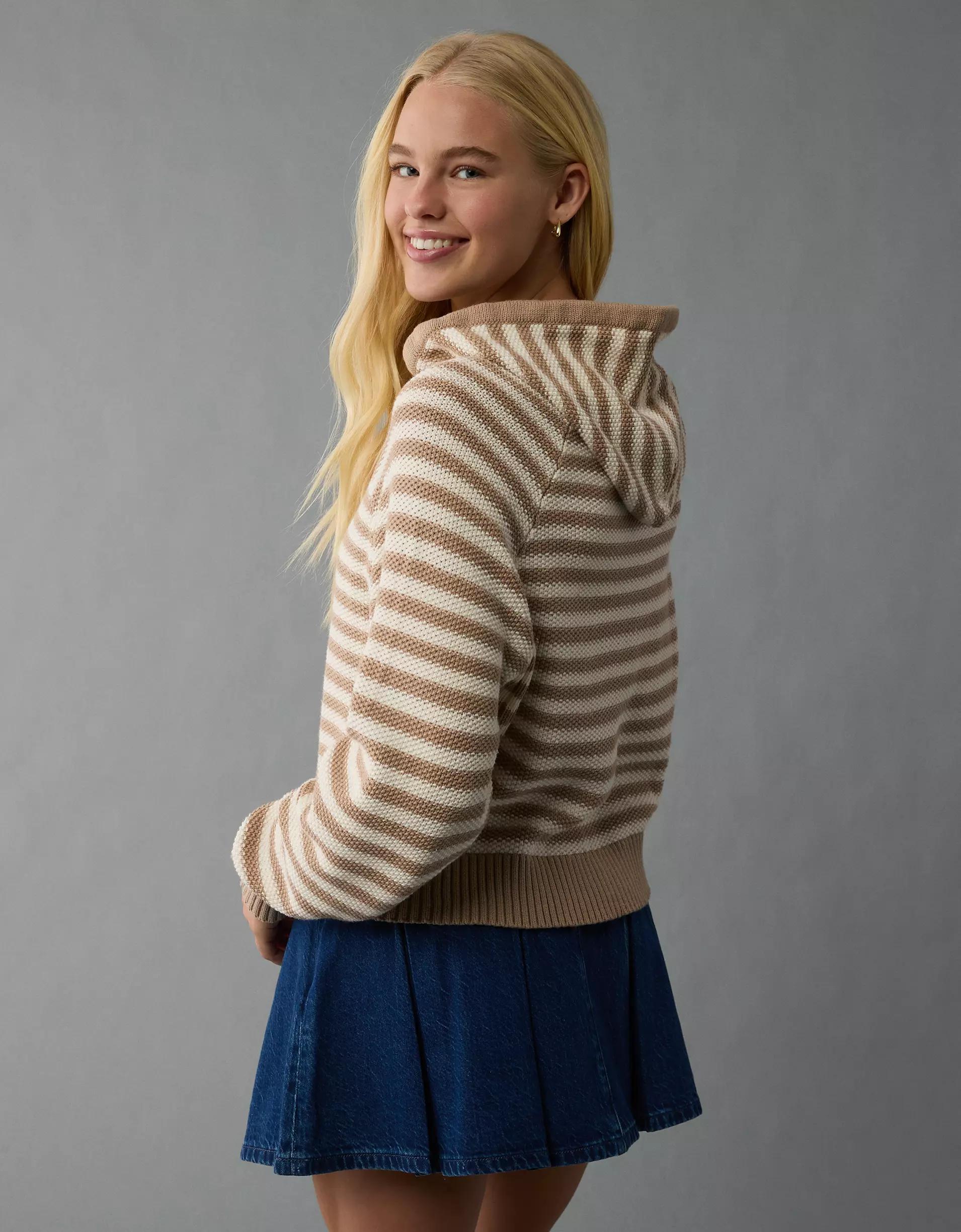 AE Cropped Cotton Hoodie Product Image