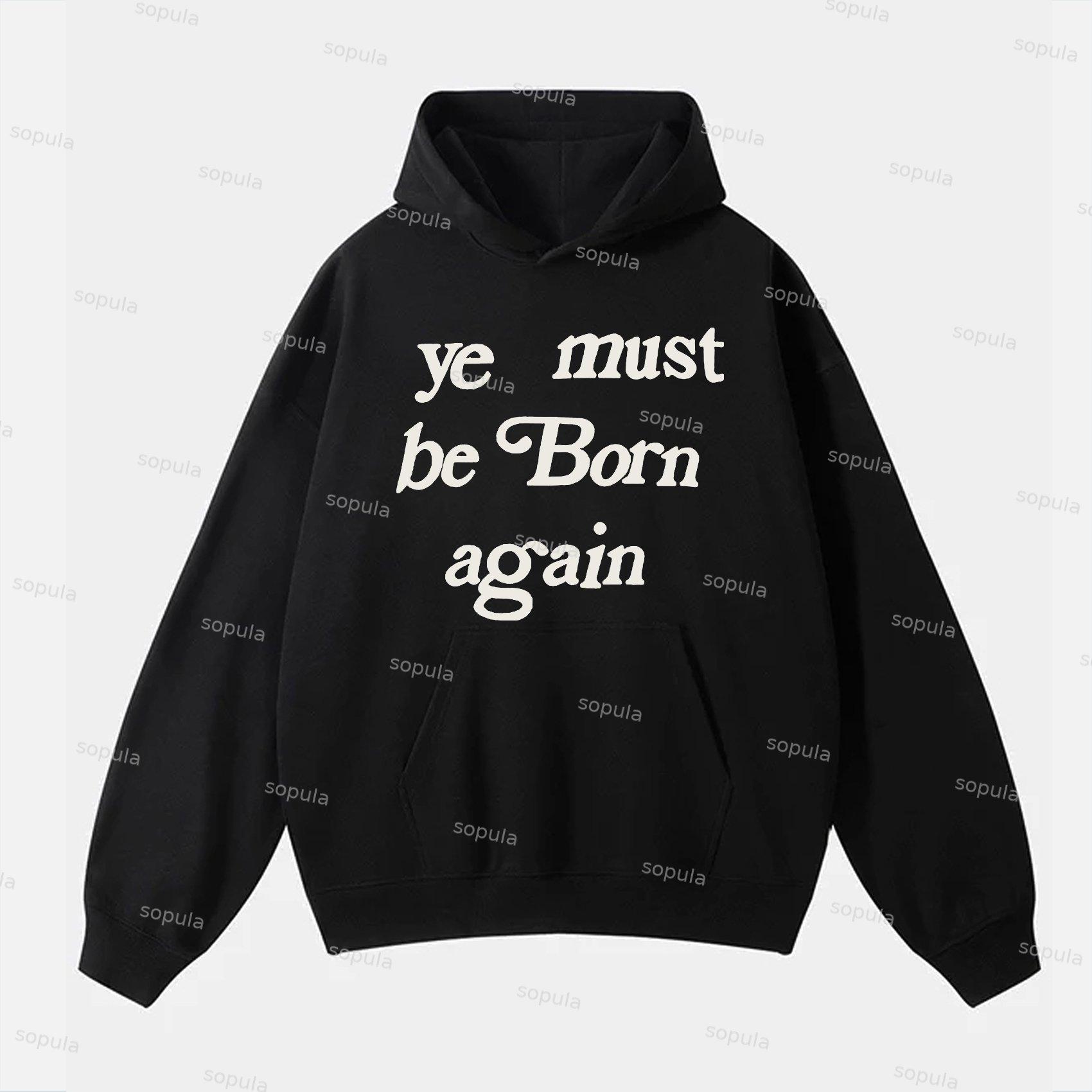 Men's Ye Must Be Born Again Graphic Printed Pocket Hoodie Product Image