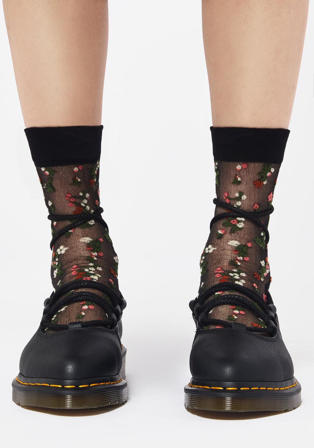 Everblooming Floral Mesh Socks Product Image