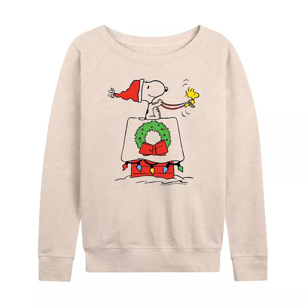 Women's Peanuts Snoopy Snow French Terry Long Sleeve Tee,  Product Image