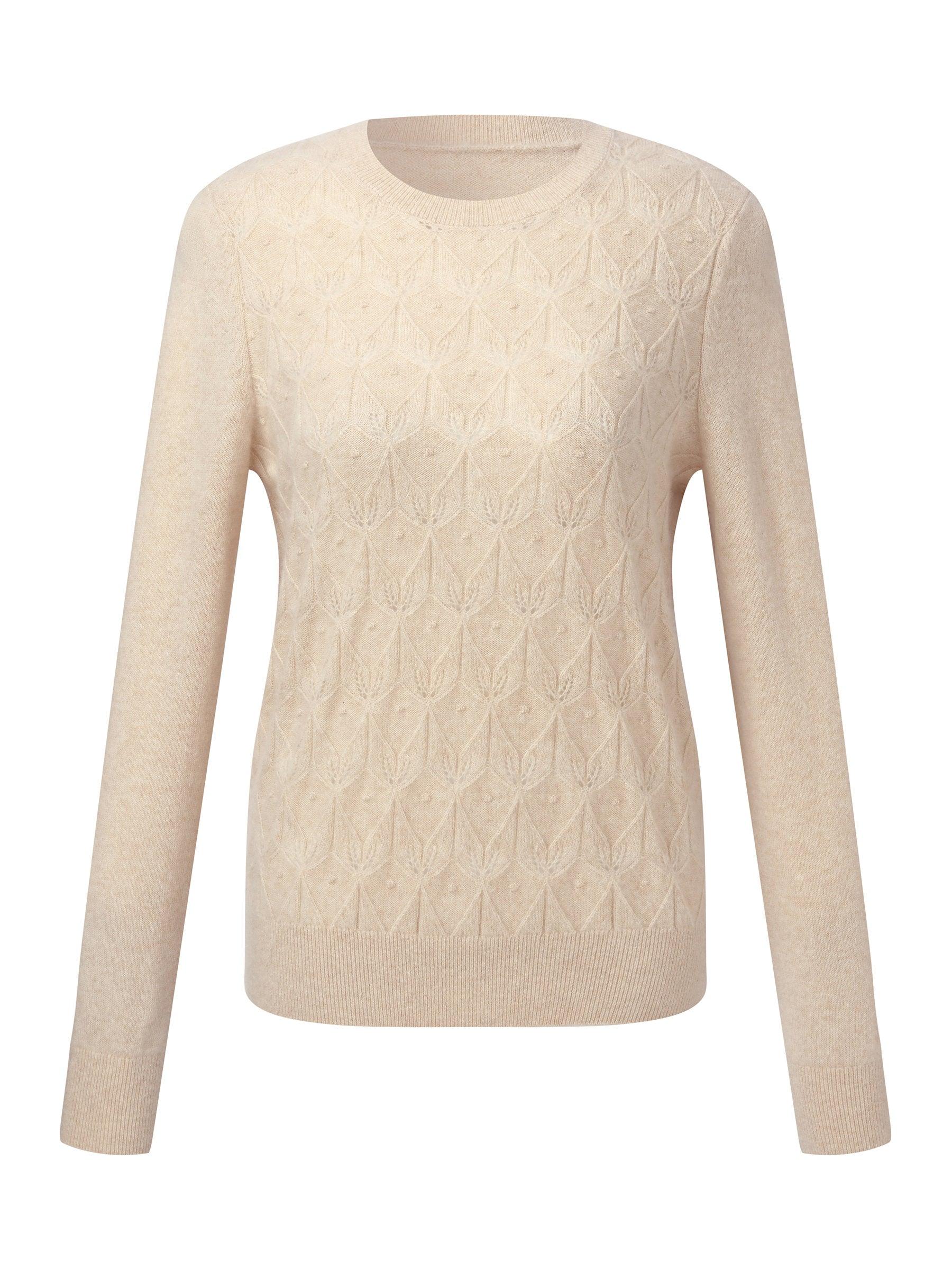 100% Cashmere Jacquard Women Sweater Product Image