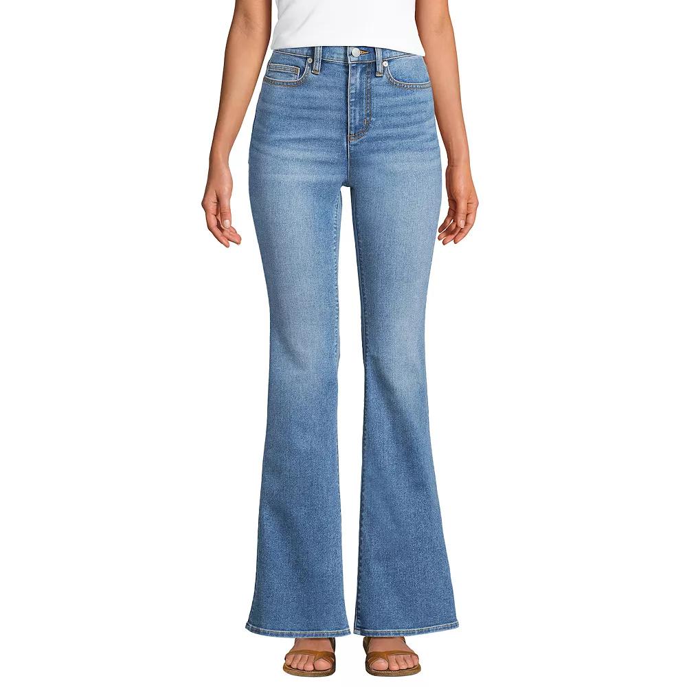 Petite Lands' End High-Rise Skinny Flare Jeans, Women's,  Product Image