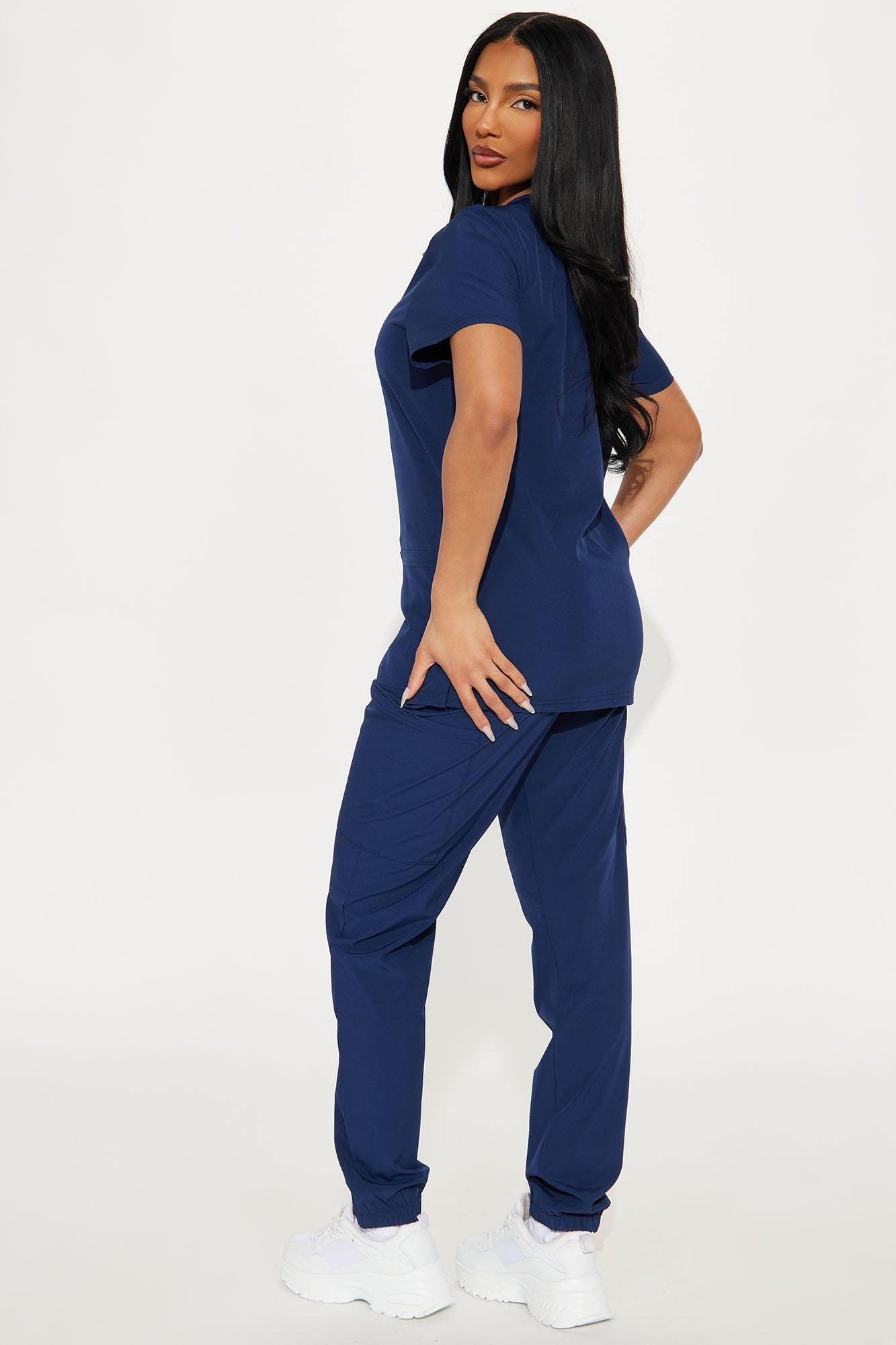 On Call Jogger Stretch Uniform Scrub Set - Navy Product Image