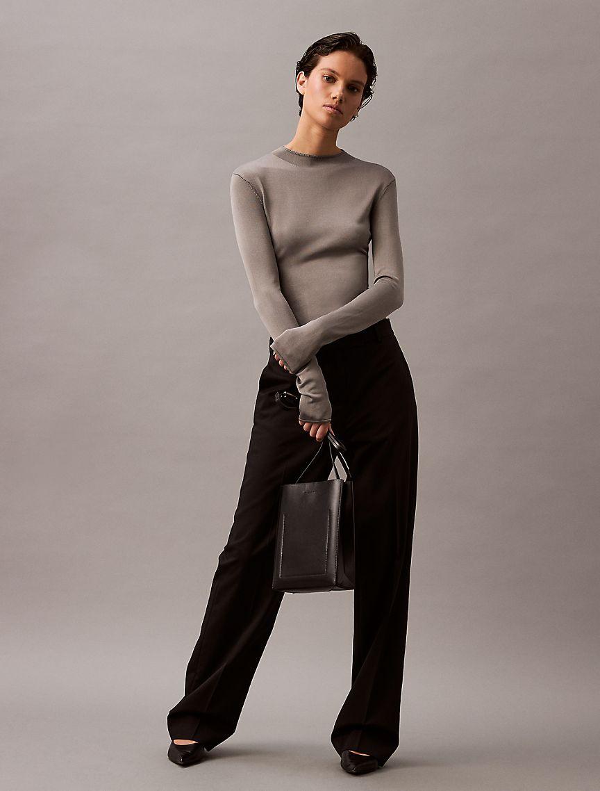 Mock Neck Viscose Sweater Product Image