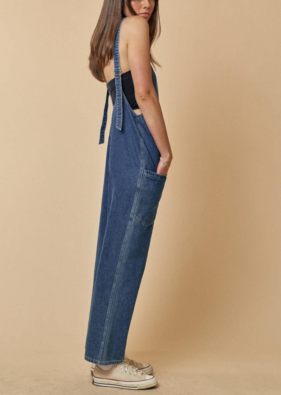 Denim High Roller Jumpsuit Product Image