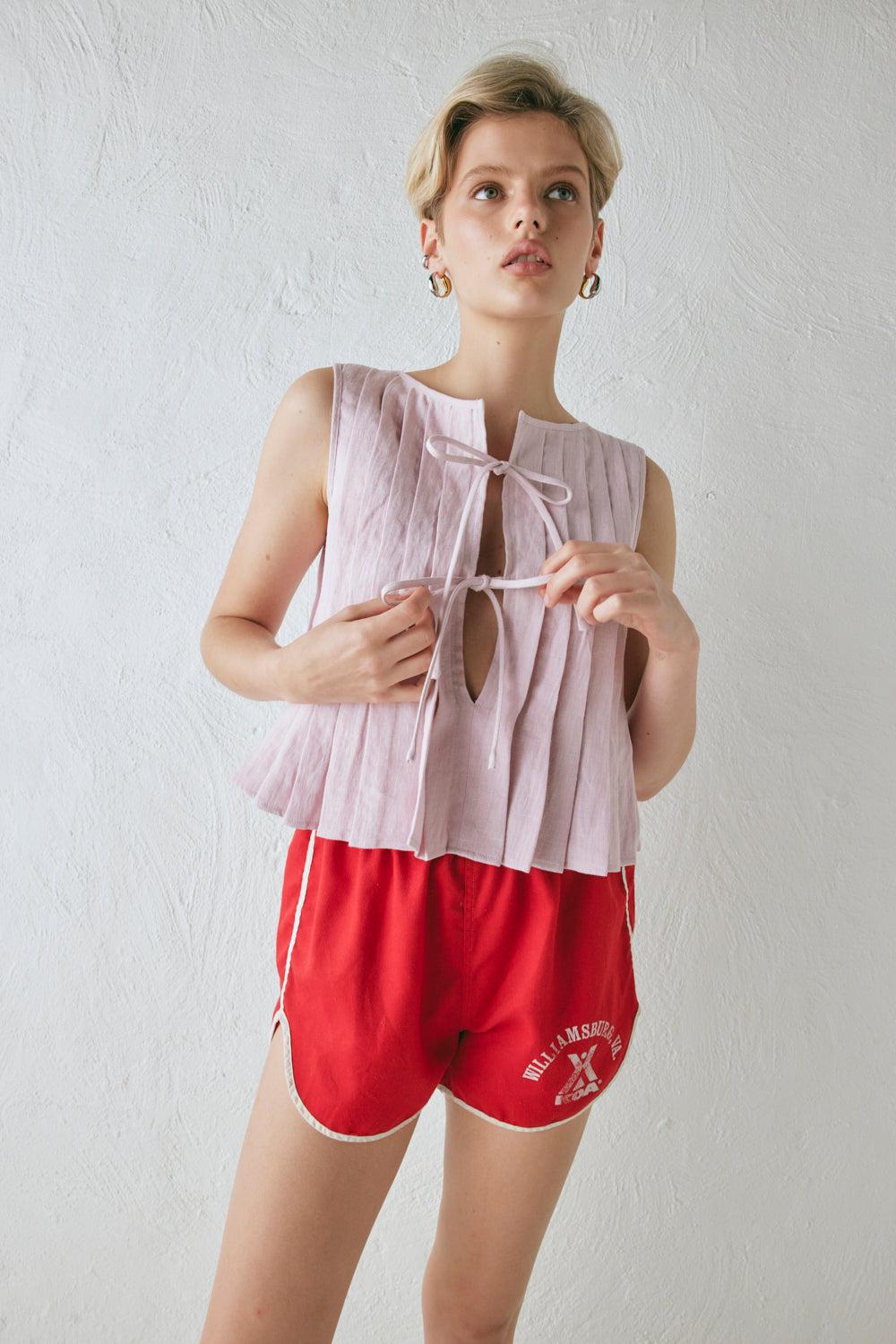 Valeria Linen Top Musk Product Image