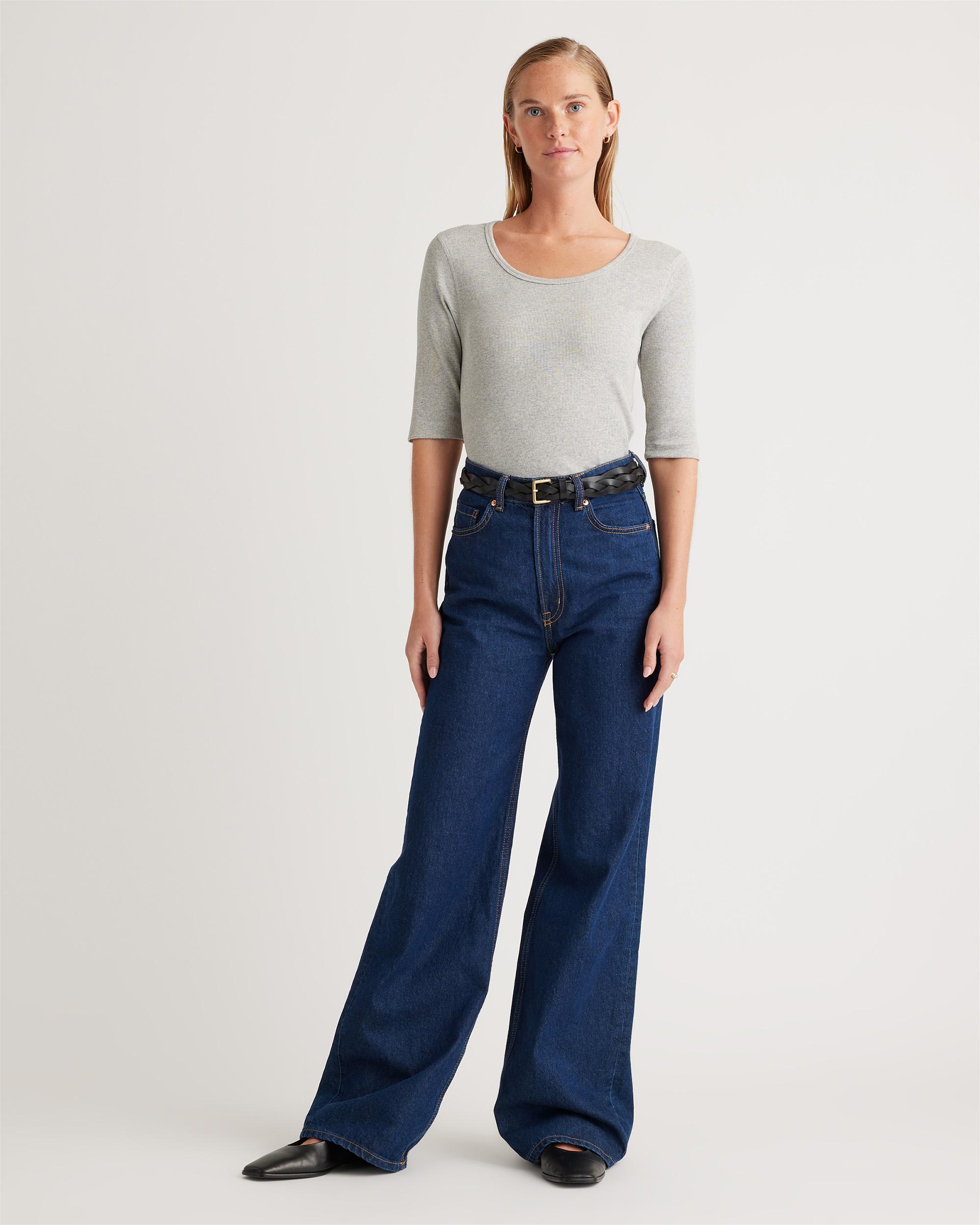 Quince | Women's Micro-Rib Elbow Sleeve T-Shirt Organic Cotton Product Image