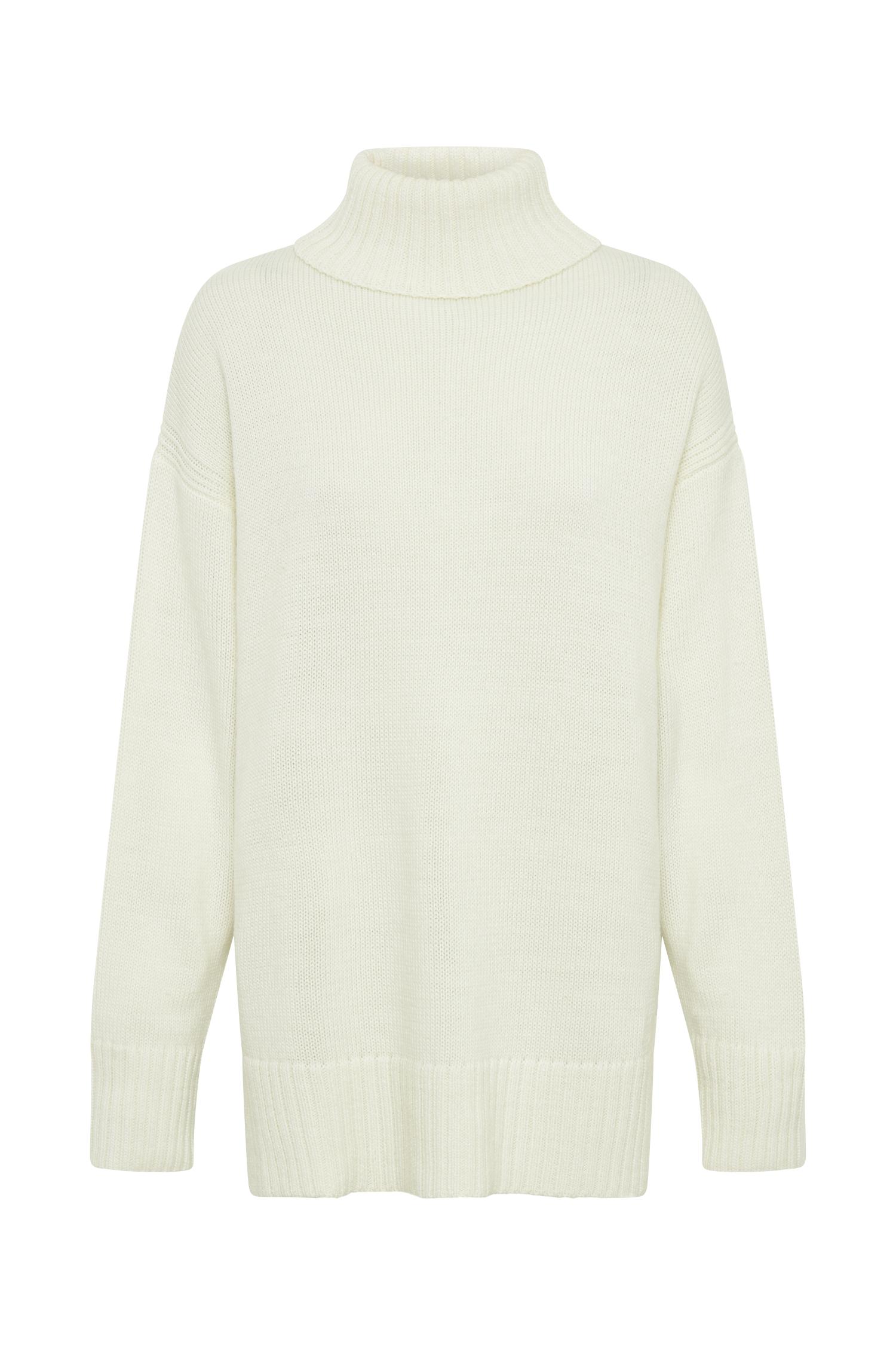 Brittany High Neck Knit Jumper - Ivory Product Image