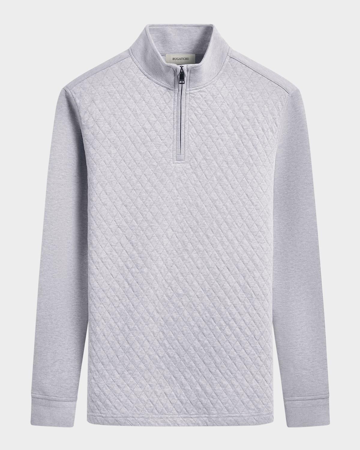 Mens Diamond-Quilted Quarter-Zip Sweater Product Image