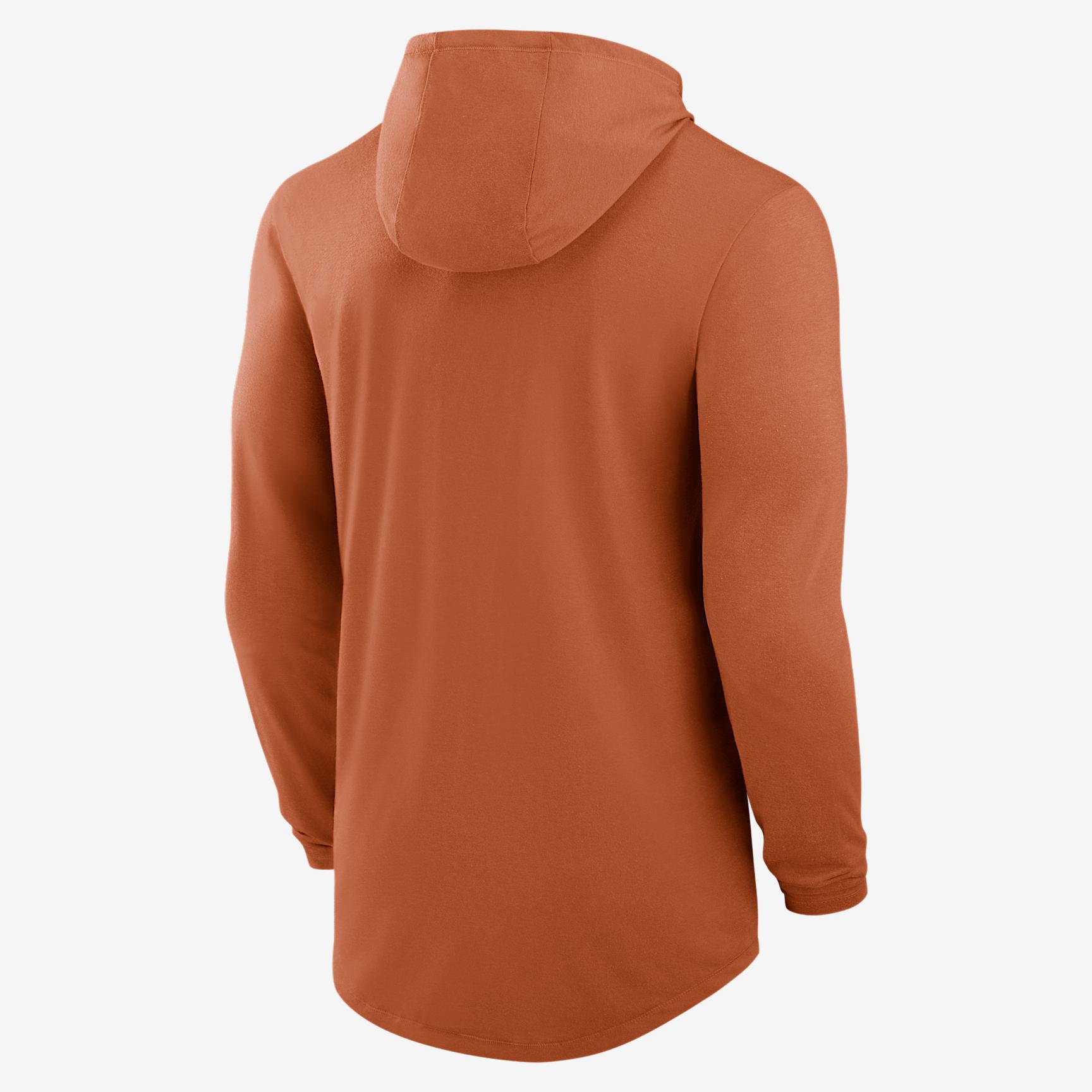 Texas Campus Arch Nike Mens Dri-FIT College Long-Sleeve Hooded T-Shirt | 01NB81FTXE-SSR Product Image