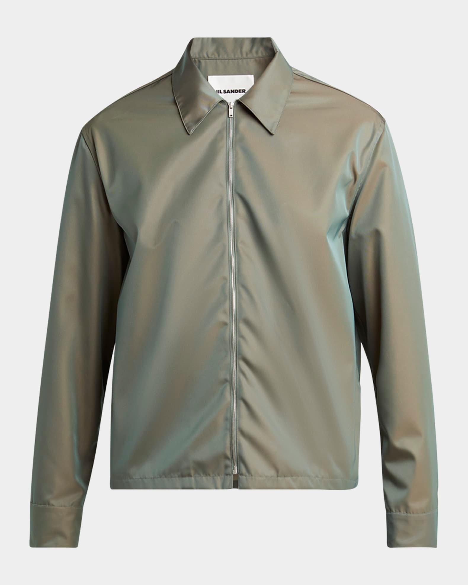 Men's Boxy-Fit Glaze Effect Shirt Jacket Product Image