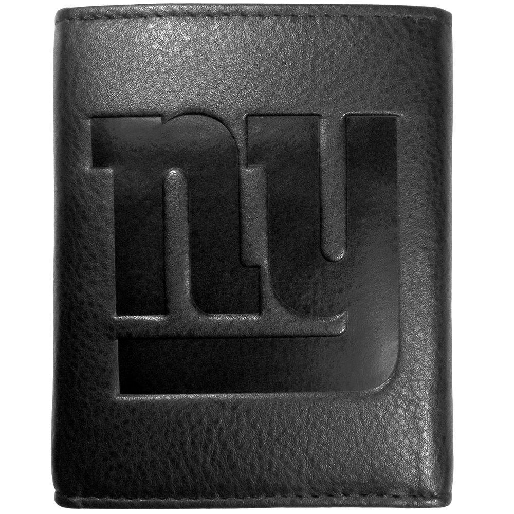 Men's Pittsburgh Steelers Embossed Leather Tri-Fold Wallet, Black Product Image