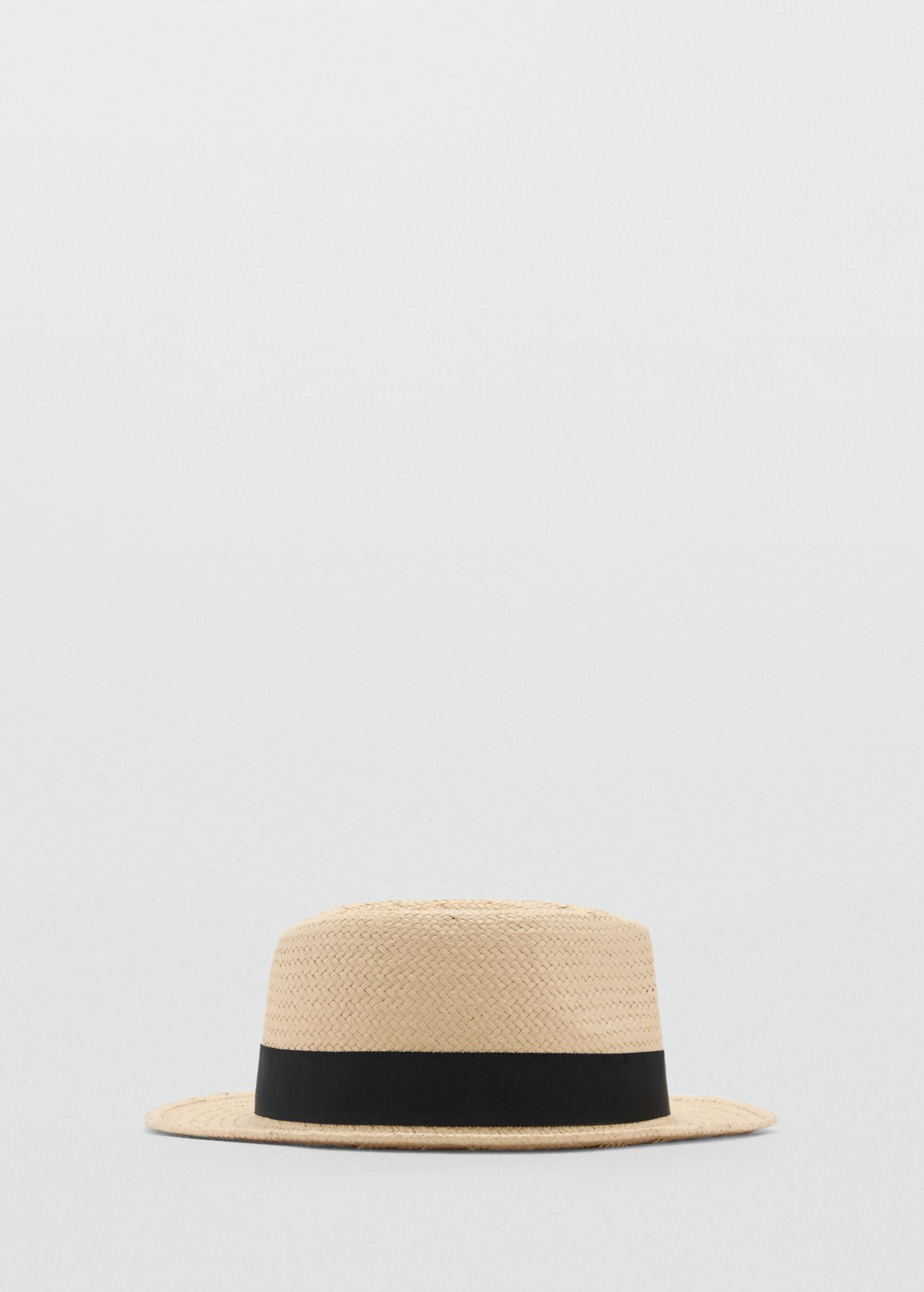 Natural fiber bow hat - Women | MANGO USA Product Image