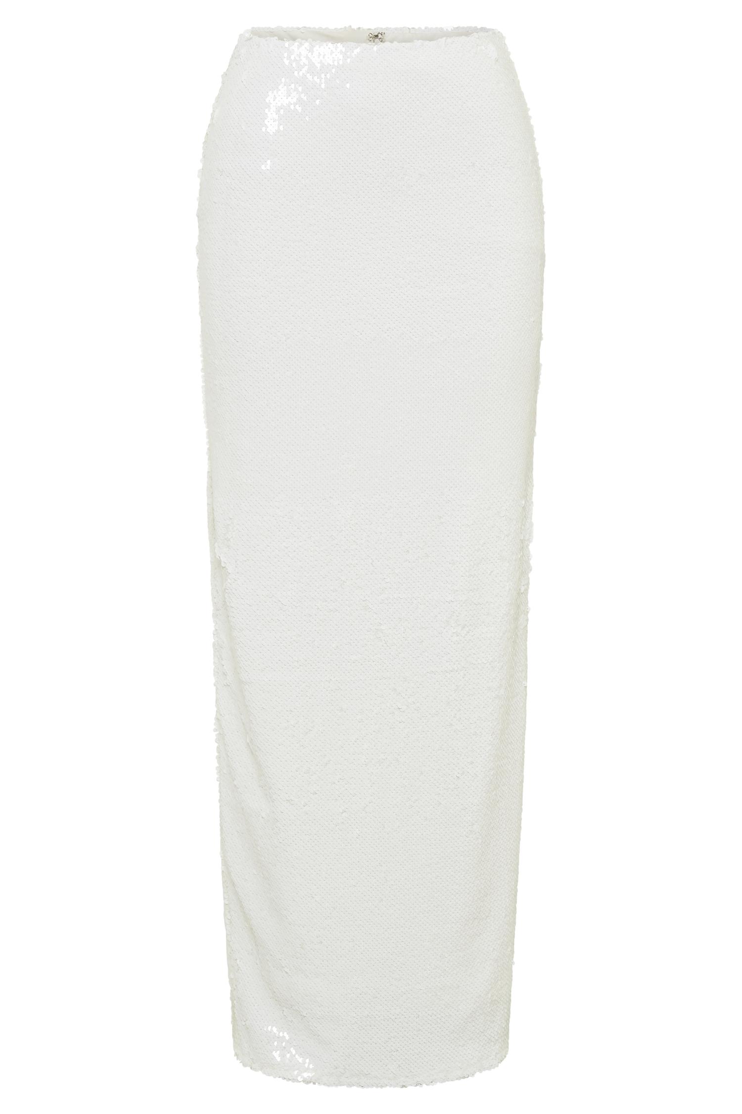 Cosette Sequin Maxi Skirt - White Product Image