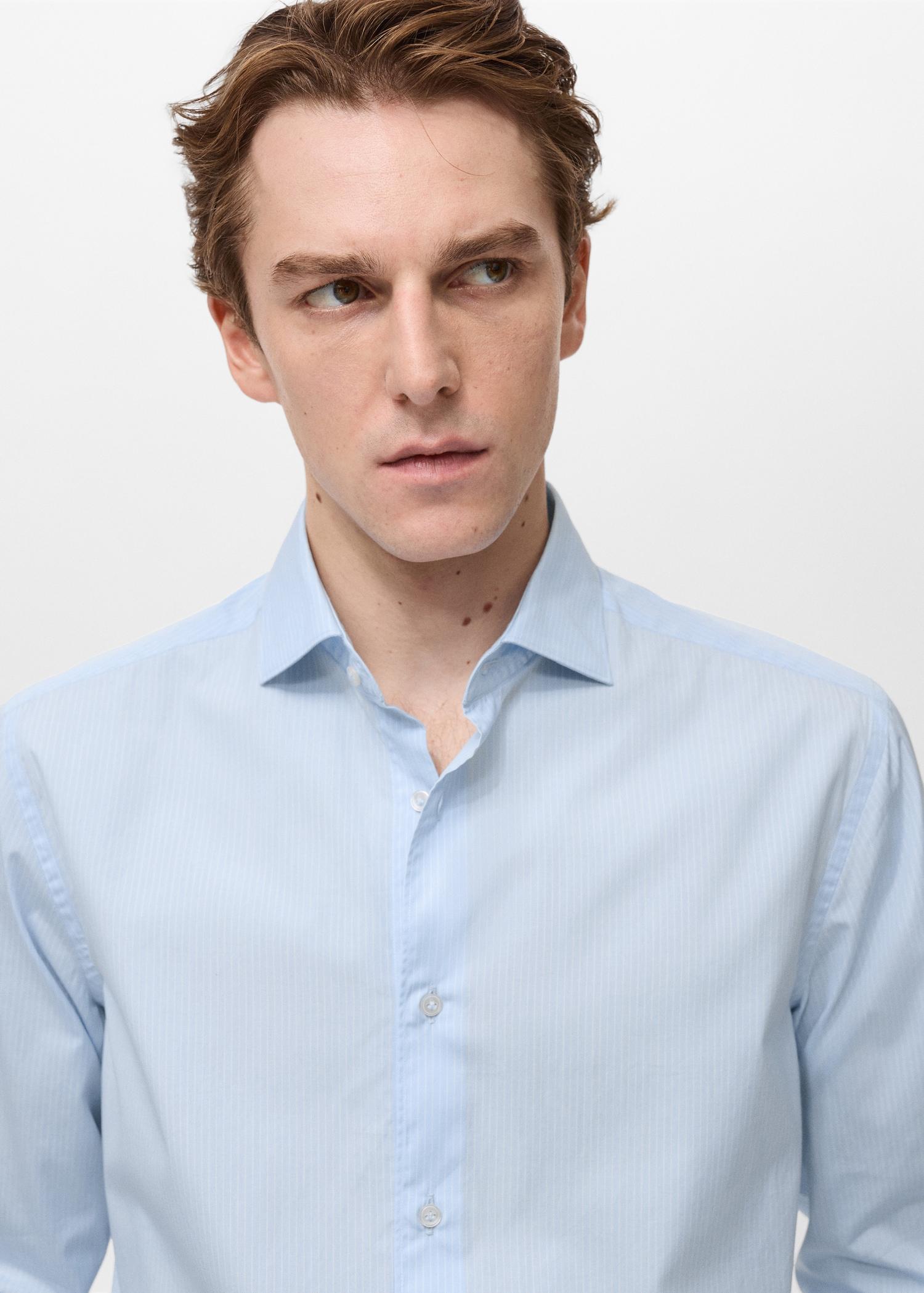 100% cotton striped shirt - Men | MANGO USA Product Image