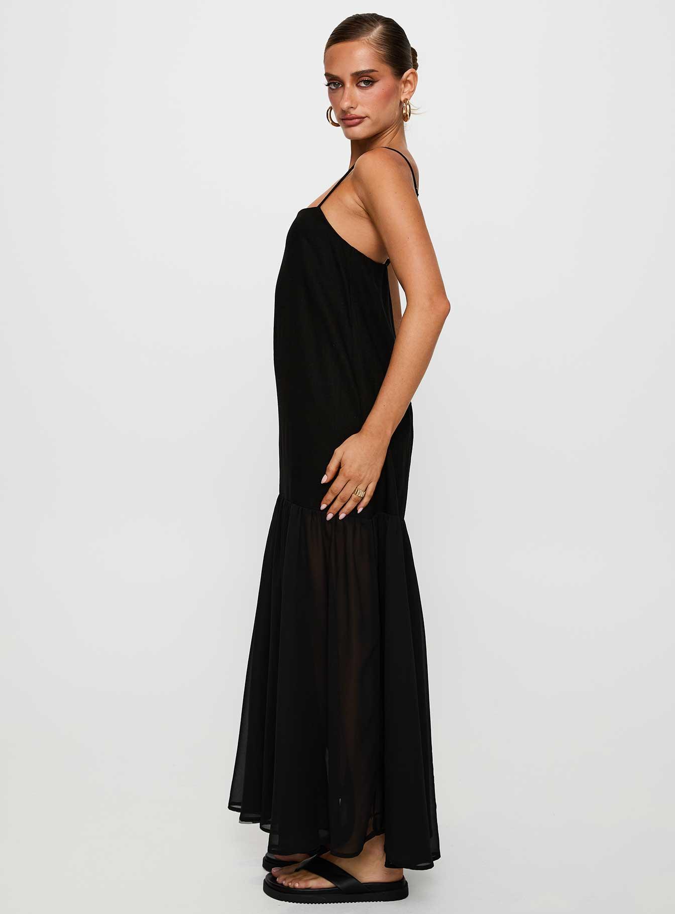 Iskra Drop Waist Maxi Dress Black Product Image