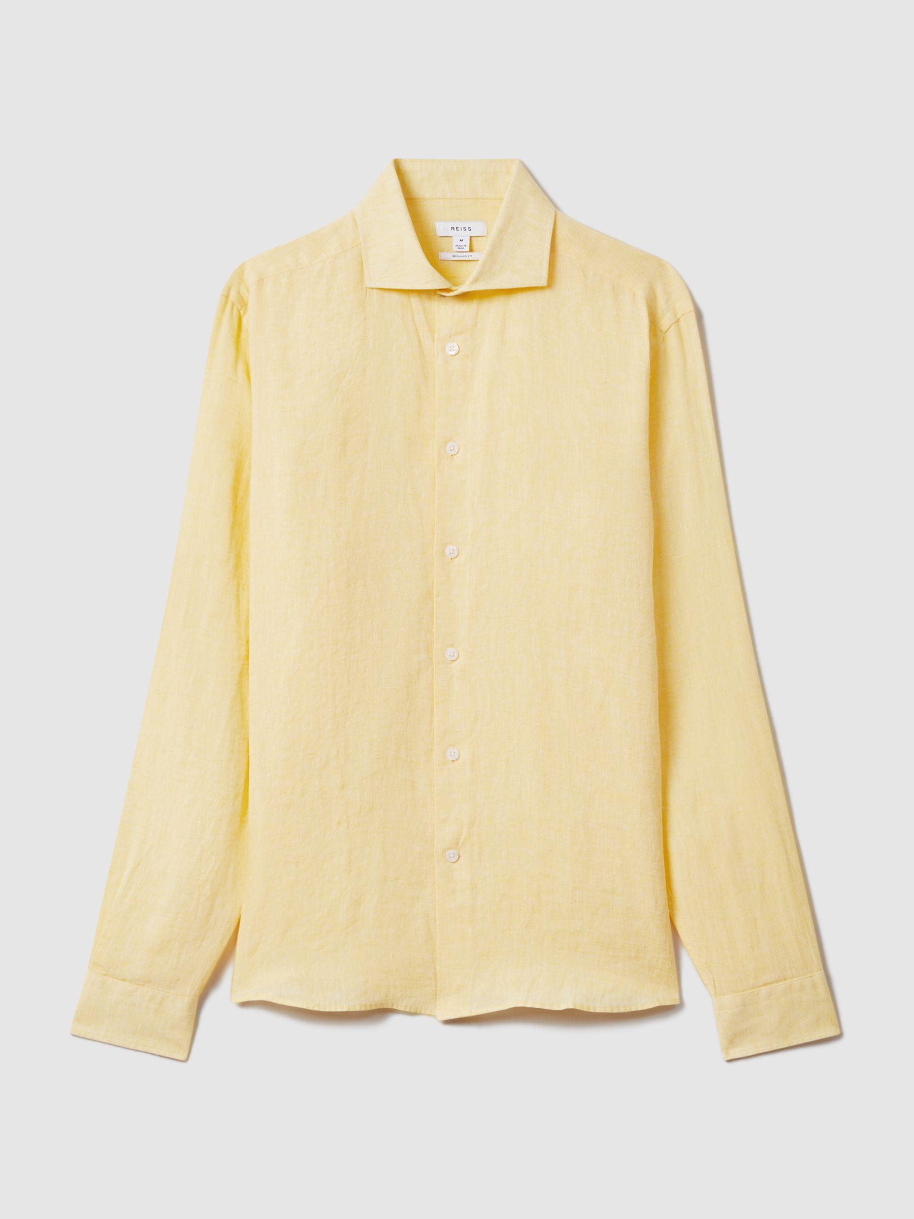 Linen Button-Through Shirt in Melon Product Image