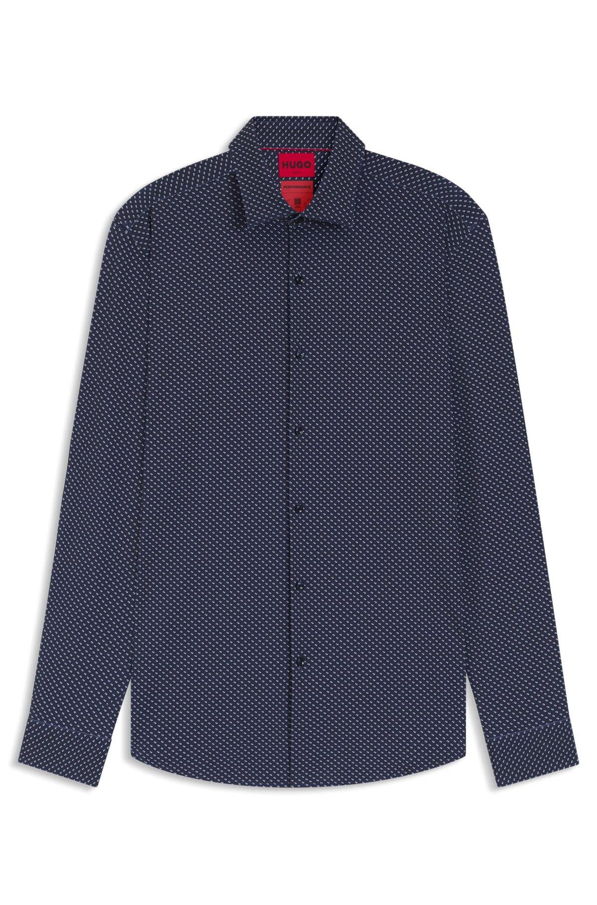Printed slim-fit shirt in performance-stretch jersey Product Image
