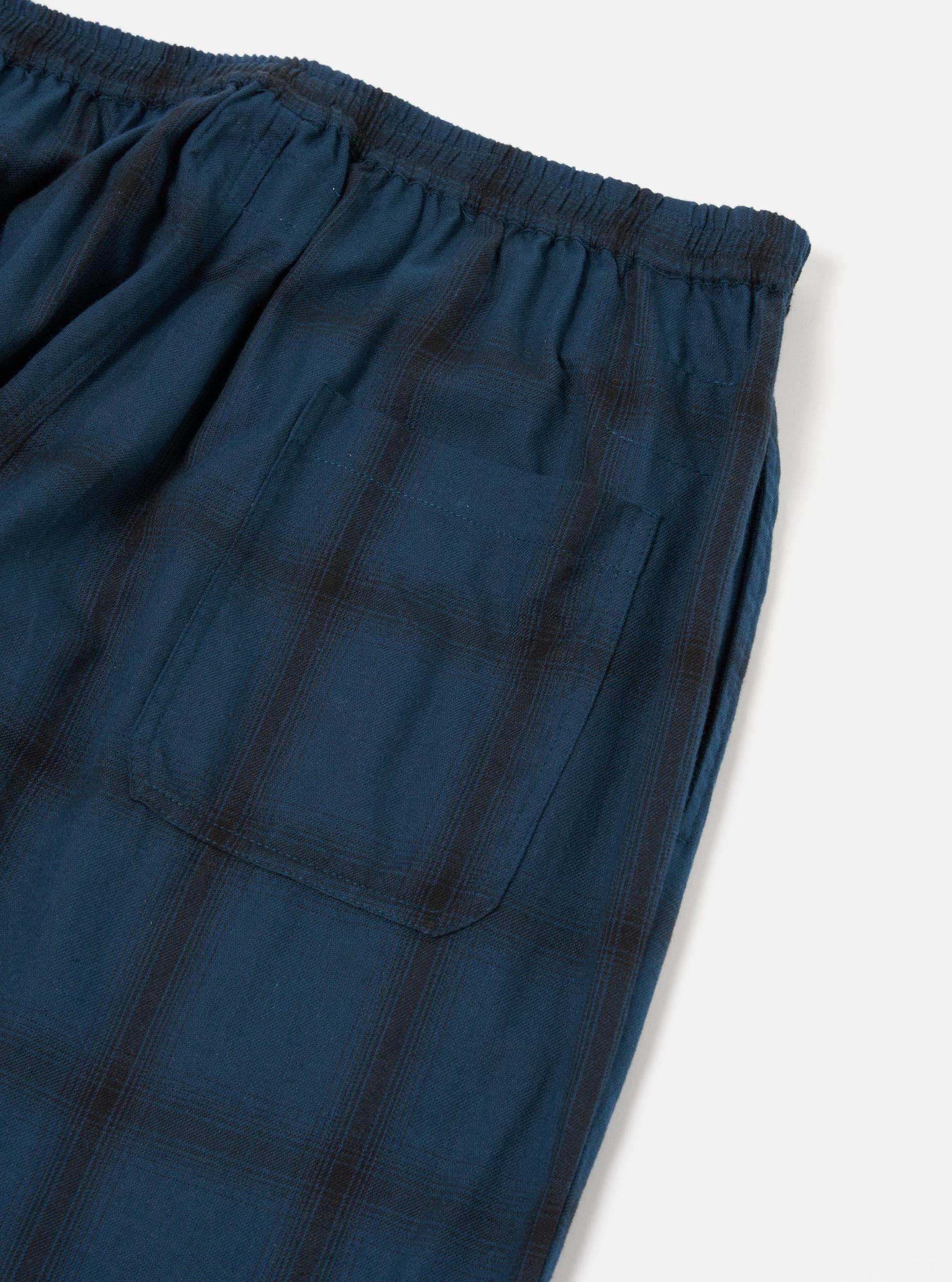 Universal Works Long Pyjama Set in Navy Shadow Check Product Image