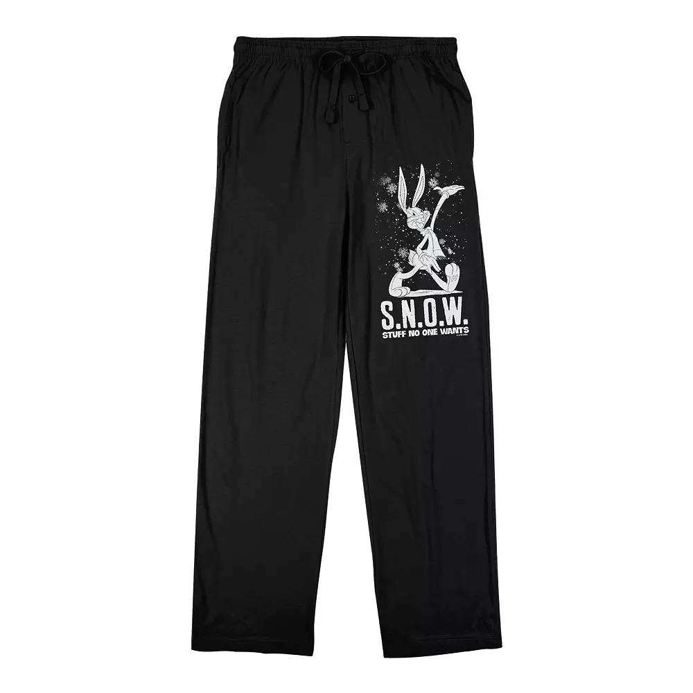 Men's Looney Tunes Bugs Bunny Pajama Pants, Size: Large, Black Product Image