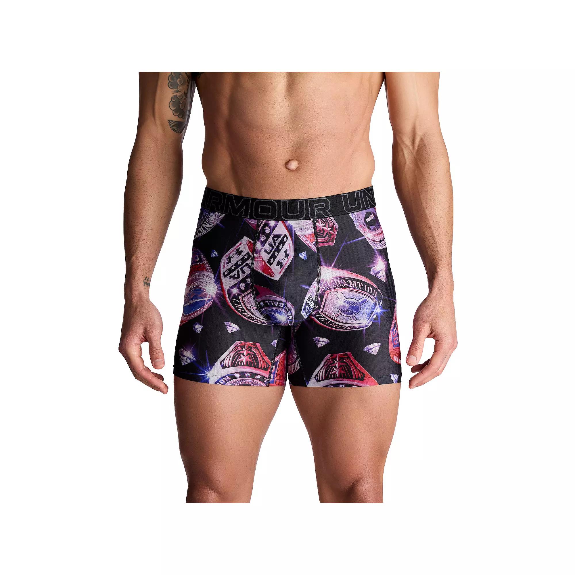 Men's Under Armour 6-in. Performance Tech Mesh Graphic Boxer Brief,  Product Image