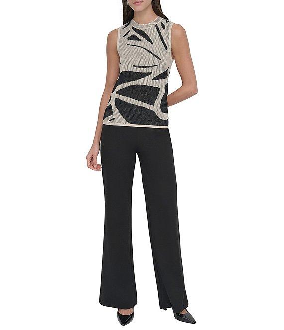 DKNY by Donna Karan Sleeveless Floral Crew Neck Sweater Product Image