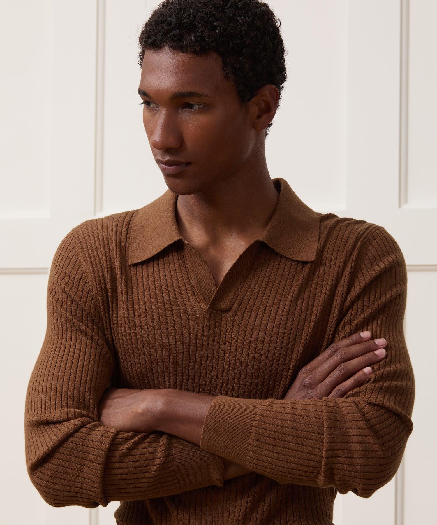 Silk-Cashmere Ribbed Montauk Sweater Polo Product Image