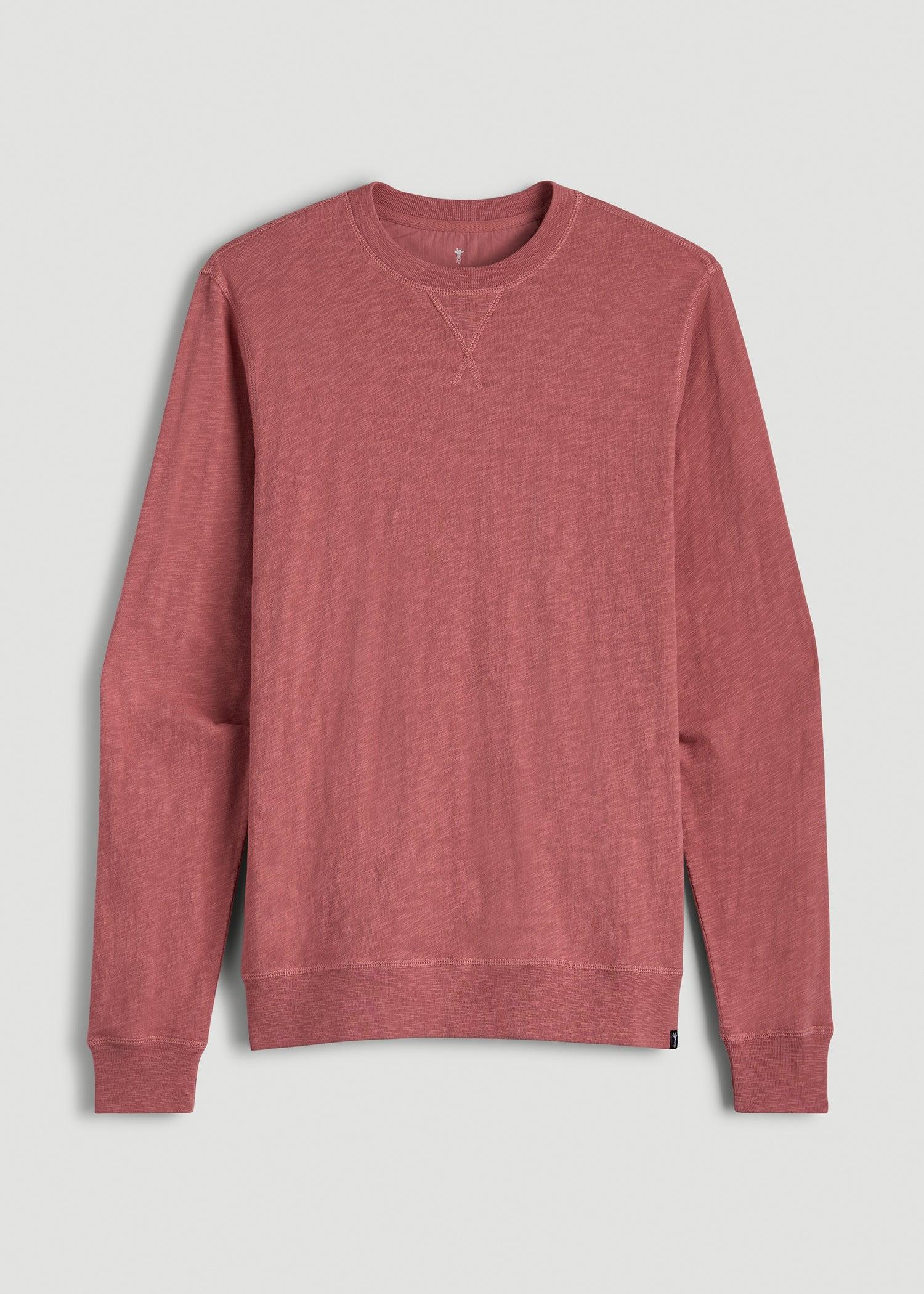 Sunwashed Slub Crewneck for Tall Men in Dusty Cedar Male Product Image
