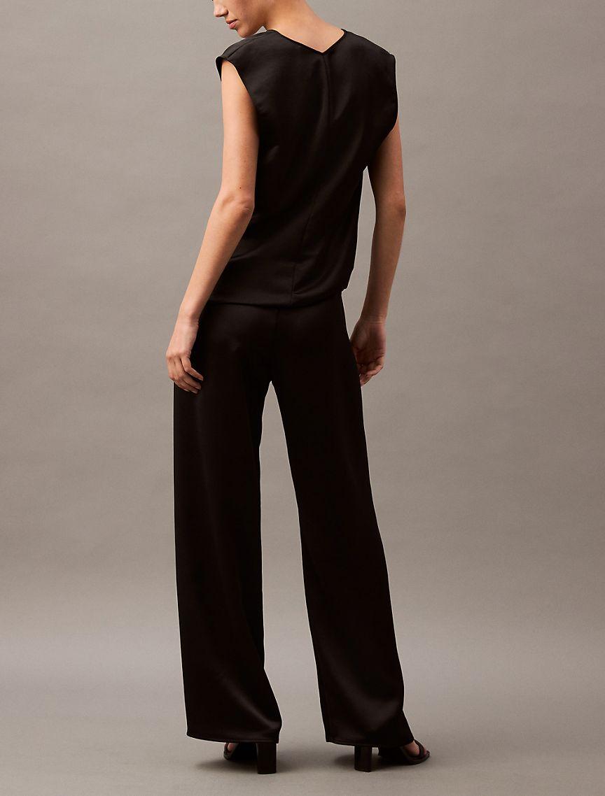 Satin Wide Leg Pants Product Image