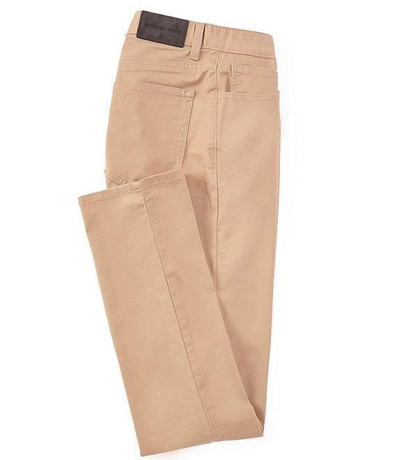 Michael Kors Slim-Fit Parker Stretch Flat Front Twill Pants Product Image