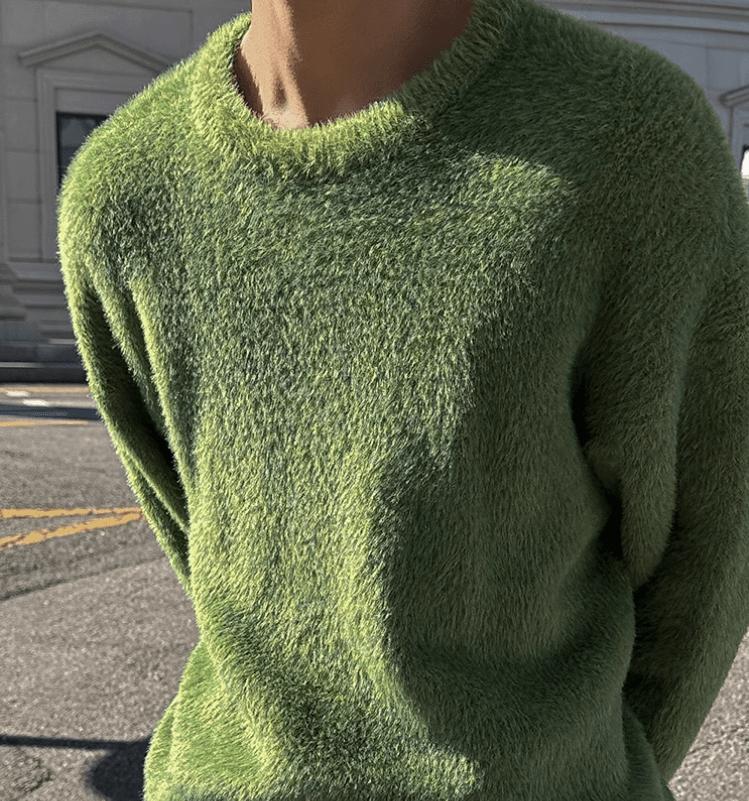 RT No. 11973 GREEN MOHAIR PULLOVER SWEATER Product Image